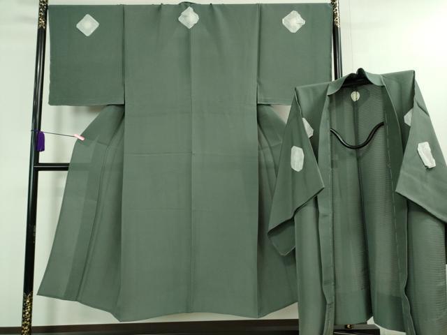 平和屋本店■極上 夏物 男性 色紋付 長羽織セット 絽 豆がら茶色 逸品 未使用 DZAA9883kh5