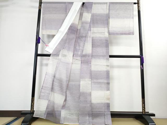 平和屋着物*極上 夏物 紬 横段文 逸品 DZAA9900kh5