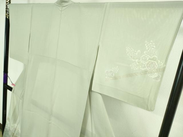 平和屋着物*極上 夏物 訪問着 刺繍 絽 辻が花 柳鼠色地 暈し染め 金彩 逸品 DZAA9902kh5