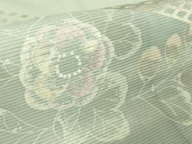 平和屋着物*極上 夏物 訪問着 刺繍 絽 辻が花 柳鼠色地 暈し染め 金彩 逸品 DZAA9902kh5