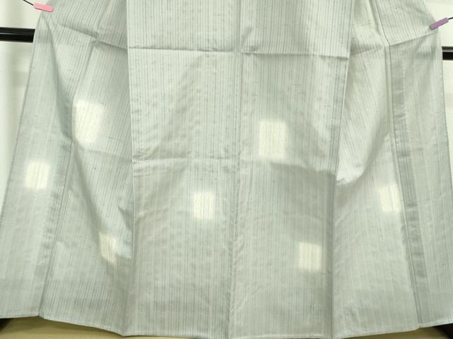 平和屋本店*極上 夏物 十日町 名門青柳謹製 櫛引織 赤城紬 草木染 色紙文 灰青色地 逸品 未使用 DZAA9911kh5