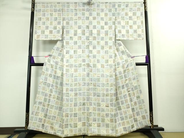 平和屋着物■極上 墨流しの第一人者 薗部正典 小紋 墨流し文様 色紙並べ 逸品 DZAA9915kh5