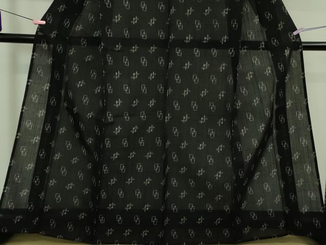 平和屋着物*極上 夏物 紗紬 絣柄 黒地 逸品 未使用 DZAA9944kh5