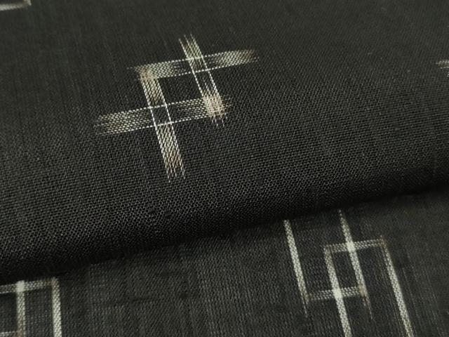 平和屋着物*極上 夏物 紗紬 絣柄 黒地 逸品 未使用 DZAA9944kh5