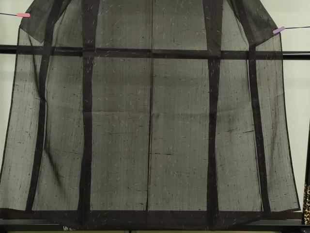 平和屋着物*極上 夏物 絹芭蕉 紗紬 メダカ 紫黒色地 逸品 未使用 DZAA9946kh5