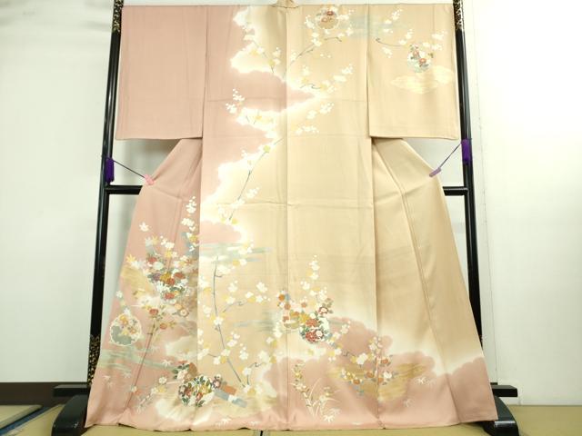 平和屋本店■極上 創業460年・千總 訪問着 駒刺繍 雪輪吉祥花文 暈し染め 金彩 逸品 DZAA9961kh5