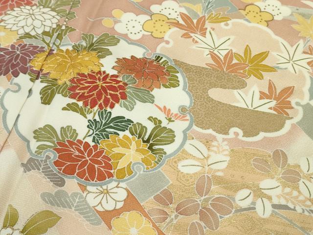 平和屋本店■極上 創業460年・千總 訪問着 駒刺繍 雪輪吉祥花文 暈し染め 金彩 逸品 DZAA9961kh5