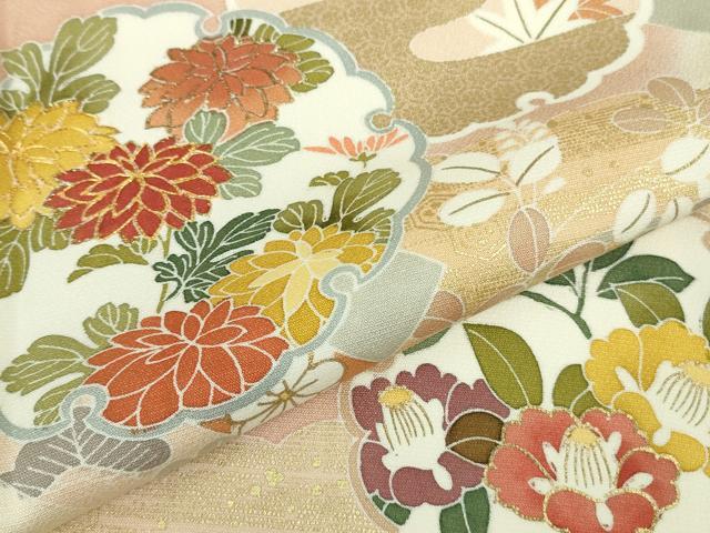 平和屋本店■極上 創業460年・千總 訪問着 駒刺繍 雪輪吉祥花文 暈し染め 金彩 逸品 DZAA9961kh5