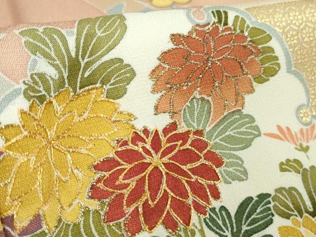 平和屋本店■極上 創業460年・千總 訪問着 駒刺繍 雪輪吉祥花文 暈し染め 金彩 逸品 DZAA9961kh5