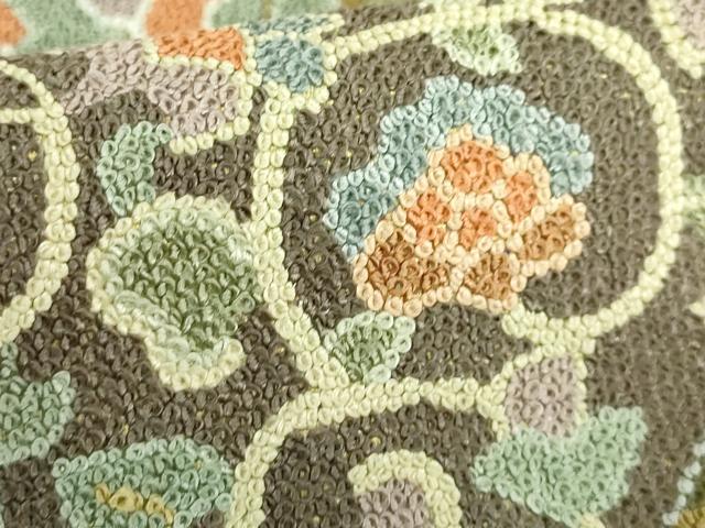 平和屋本店■最高級 中国三大刺繍 相良刺繍 総刺繍 袋帯 100万粒 総詰め 切嵌花唐草 金糸 逸品 DZAB0072kh5