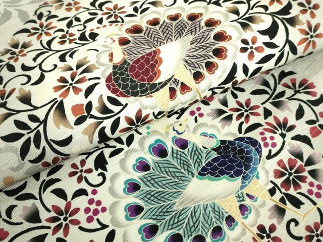平和屋着物●極上 全通柄 京袋帯 WAKKA ワッカ 孔雀花文 逸品 DZAB0076kh5