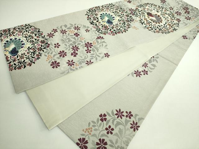 平和屋着物●極上 全通柄 京袋帯 WAKKA ワッカ 孔雀花文 逸品 DZAB0076kh5