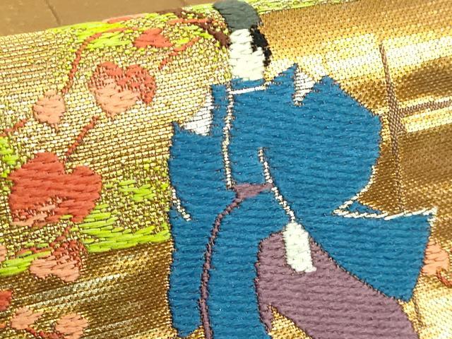 平和屋着物●極上 龍村美術織物 たつむら 太鼓柄 本袋帯 蔦絵錦 金糸 逸品 DZAB0095kh5