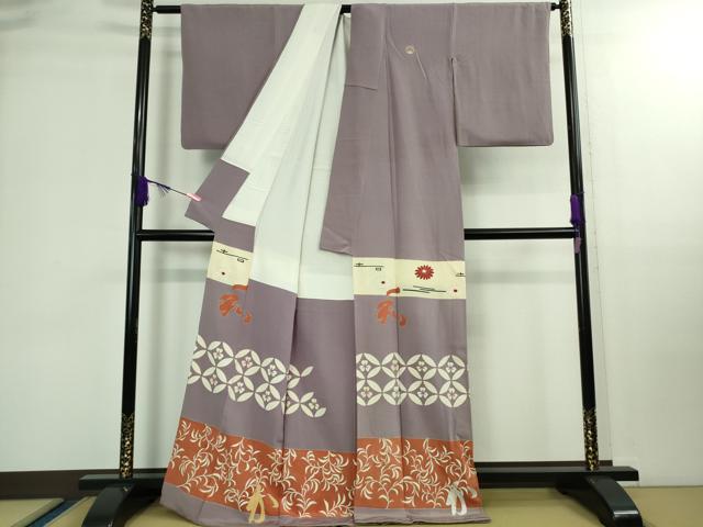 平和屋着物●極上 アンティーク 大正ロマン 色留袖 七宝花文 金銀彩 逸品 DZAB0160kh5