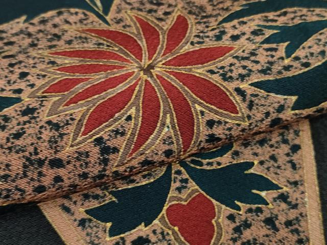 平和屋着物●極上 ファッションデザイナー HIROKO KOSHINO コシノヒロコ 訪問着 草花文 赤紅色地 金彩 逸品 未使用 DZAB0183kh5