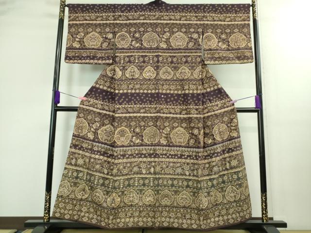 平和屋本店■極上 中国三大刺繍 スワトウ刺繍 汕頭刺繍 総刺繍 訪問着 花唐草文 金糸 ますいわ屋扱い 逸品 DZAB0189kh5