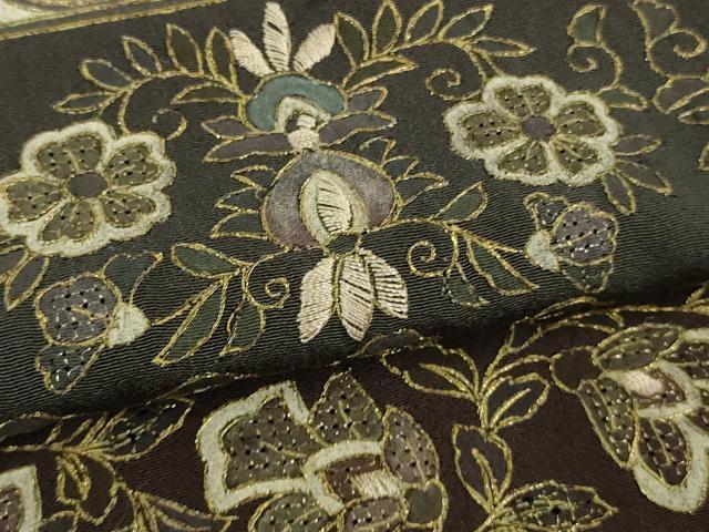 平和屋本店■極上 中国三大刺繍 スワトウ刺繍 汕頭刺繍 総刺繍 訪問着 花唐草文 金糸 ますいわ屋扱い 逸品 DZAB0189kh5