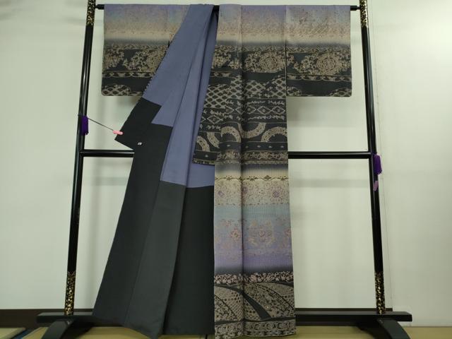 平和屋本店■極上 中国三大刺繍 スワトウ刺繍 汕頭刺繍 訪問着 鳳凰花唐草蝶文 暈し染め 金糸 さが美扱い 逸品 未使用 DZAB0190kh5