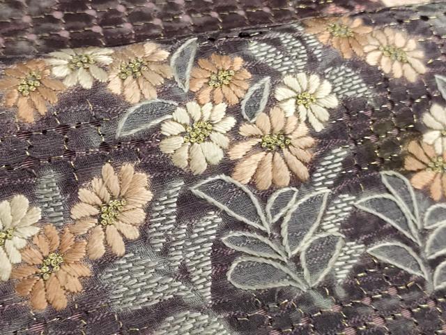 平和屋本店■極上 中国三大刺繍 スワトウ刺繍 汕頭刺繍 相良刺繍 訪問着 作家物 草花文 暈し染め 金糸 逸品 未使用 DZAB0195kh5