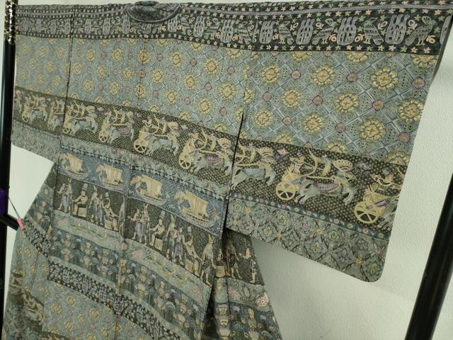 平和屋本店■極上 中国三大刺繍 スワトウ刺繍 汕頭刺繍 訪問着 エジプト壁画文様 逸品 DZAB0199kh5
