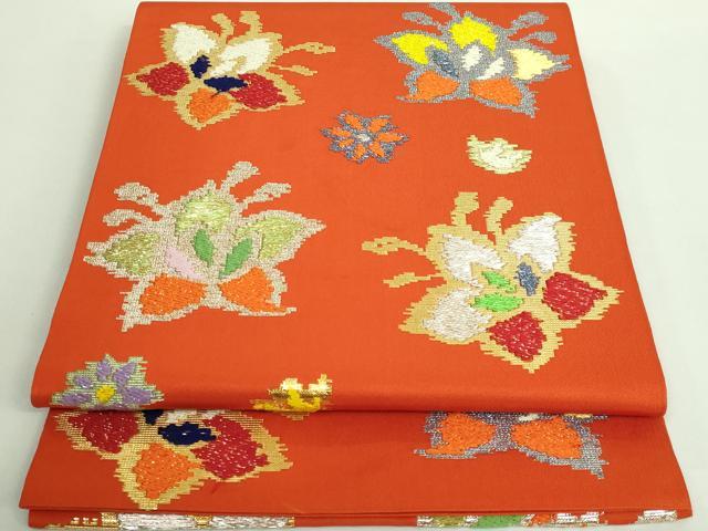 平和屋着物●最高級 龍村平蔵製 太鼓柄 本袋帯 モール昌花文 金銀糸 逸品 DZAB0203kh5