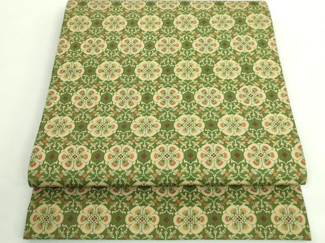 平和屋着物●極上 龍村美術織物 九寸開き名古屋帯 花鳥梅花文錦 逸品 DZAB0212kh5