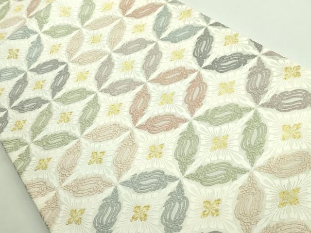 平和屋着物●極上 西陣 丸勇謹製 六通柄袋帯 有職唐織 鳥襷 逸品 DZAB0229kh5
