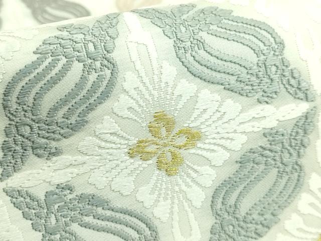 平和屋着物●極上 西陣 丸勇謹製 六通柄袋帯 有職唐織 鳥襷 逸品 DZAB0229kh5