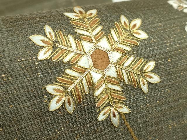 平和屋着物●極上 京都 染の聚楽 高橋泰三 太鼓柄袋帯 駒刺繍 総刺繍 雪華 金銀糸 ゑり善扱い たとう紙付き 逸品 DZAB0245kh5