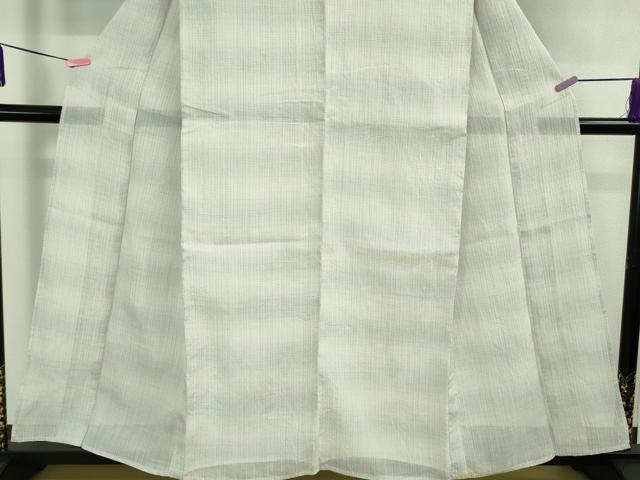 平和屋本店*極上 夏物 本場小千谷ちぢみ 麻 吉新織物謹製 横段文 証紙付き 逸品 DZAB0307kh5