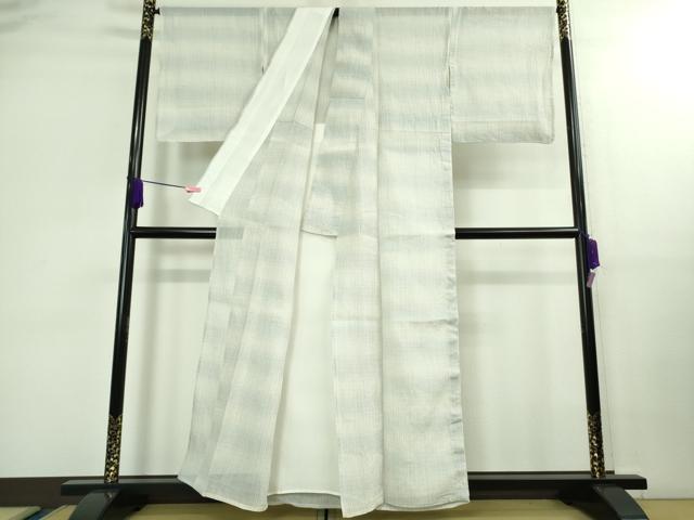 平和屋本店*極上 夏物 本場小千谷ちぢみ 麻 吉新織物謹製 横段文 証紙付き 逸品 DZAB0307kh5