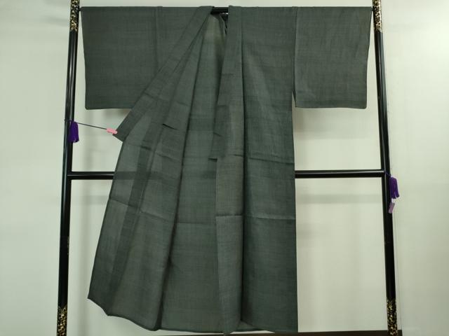 平和屋本店*極上 夏物 男性 石川県指定無形文化財 能登上布 本麻手織上布 120亀甲 総詰め 藍墨茶色地 逸品 DZAB0312kh5