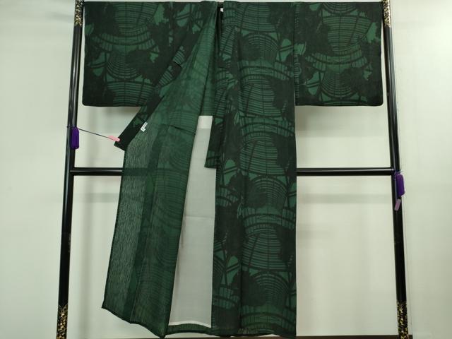 平和屋本店*極上 夏物 男性 キモノデザイナー 斉藤上太郎 小紋 キングサイズ 紋紗 高麗納戸色地 反端付き 逸品 DZAB0320kh5