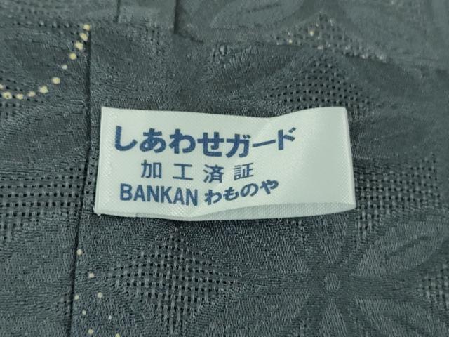 平和屋本店■極上 日本産本印傳 漆屋 長羽織 スリーシーズン 春夏秋 塵除け 南国植物 暈し染め 反端付き 逸品 未使用 DZAB0330kh5