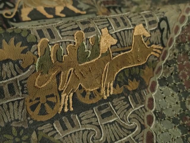 平和屋本店■極上 中国三大刺繍 スワトウ刺繍 汕頭刺繍 訪問着 エジプト壁画文様 逸品 DZAB0337kh5