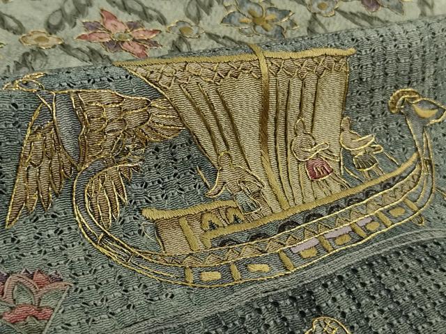 平和屋本店■極上 中国三大刺繍 スワトウ刺繍 汕頭刺繍 総刺繍 訪問着 エジプト壁画文様 金糸 小田急百貨店扱い 逸品 DZAB0338kh5