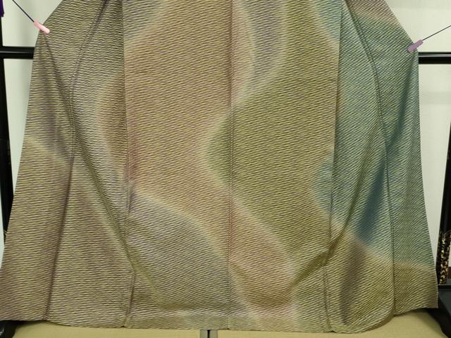 平和屋着物▽極上 訪問着 単衣 お召地 黄金糸 霞文 暈し染め 逸品 DZAB0364kh5