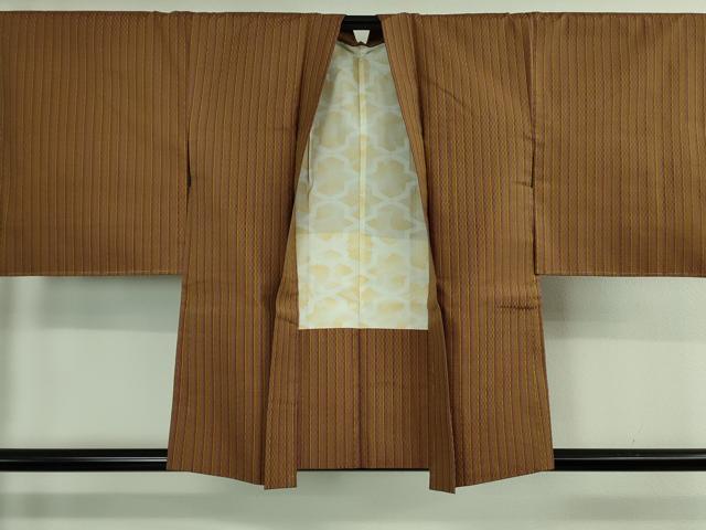平和屋本店■極上 山下八百子 本場黄八丈 紬・羽織セット 市松綾織 逸品 未使用 DZAB0379kh5