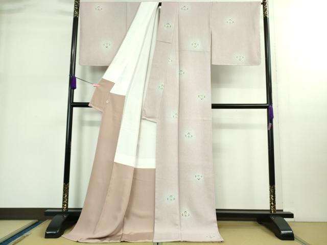 平和屋着物●極上 京友禅の第一人者 松井青々 小紋 草花文 暈し染め 金彩 反端付き ロング丈 逸品 未使用 DZAB0383kh5