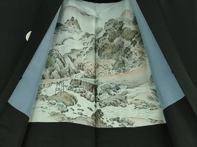 平和屋着物■極上 男性 黒紋付 長羽織セット 逸品 DZAB0392kh5