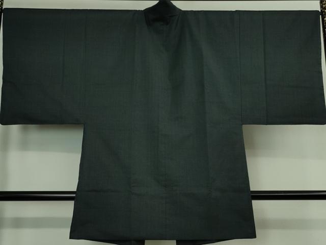 平和屋着物■極上 男性 本場大島紬 アンサンブル 長羽織 濃紺地 逸品 DZAB0400kh5