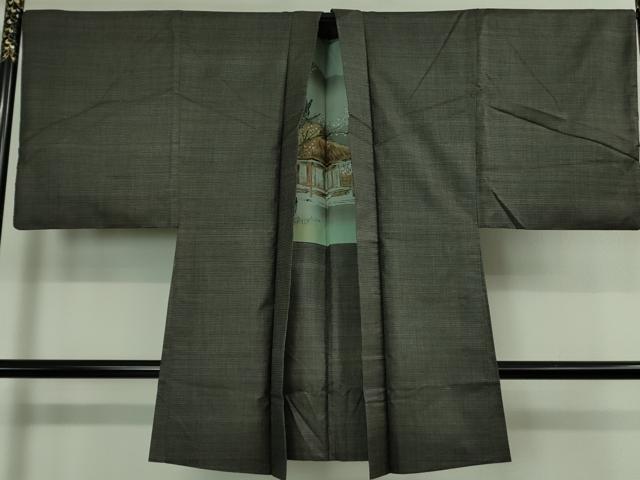 平和屋着物■極上 男性 本場大島紬 アンサンブル 長羽織 100亀甲 総詰め 逸品 DZAB0403kh5
