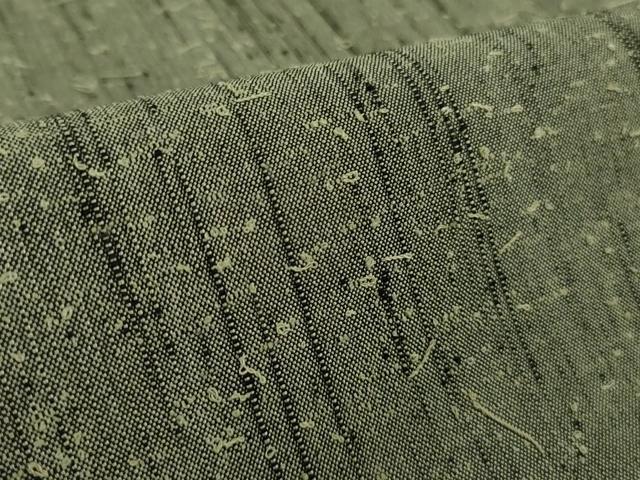 平和屋着物■極上 男性 髭紬 アンサンブル 長羽織 柳茶色地 羽裏・虎 逸品 DZAB0404kh5