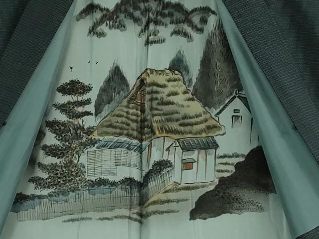 平和屋着物■極上 男性 本場大島紬 アンサンブル 長羽織 100亀甲 総詰め 逸品 DZAB0407kh5
