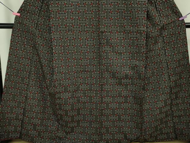 平和屋着物■希少 本場大島紬 龍郷絣 秋名バラ アンサンブル 羽織セット 逸品 DZAB0445kh5