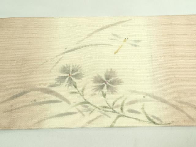 平和屋着物*極上 夏物 九寸名古屋帯 手描き トンボ 蜻蛉 逸品 DZAB0453kh5