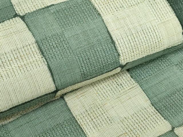 平和屋着物*極上 夏物 九寸名古屋帯 市松文様 麻 逸品 DZAB0464kh5