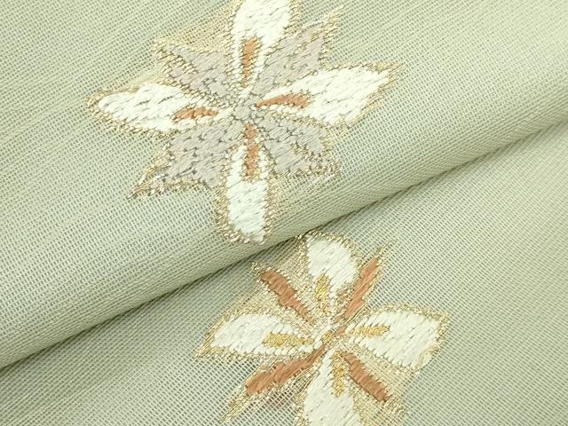 平和屋着物*極上 夏物 九寸名古屋帯 唐織 舞花文 金糸 逸品 DZAB0465kh5