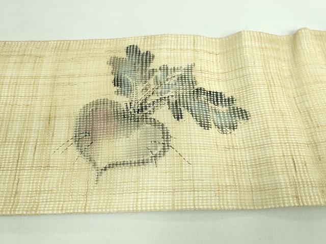 平和屋着物*極上 夏物 九寸名古屋帯 成り物 カブ 麻 逸品 DZAB0472kh5