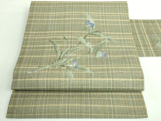 平和屋着物*極上 夏物 九寸名古屋帯 手描き 枝花文 逸品 DZAB0478kh5